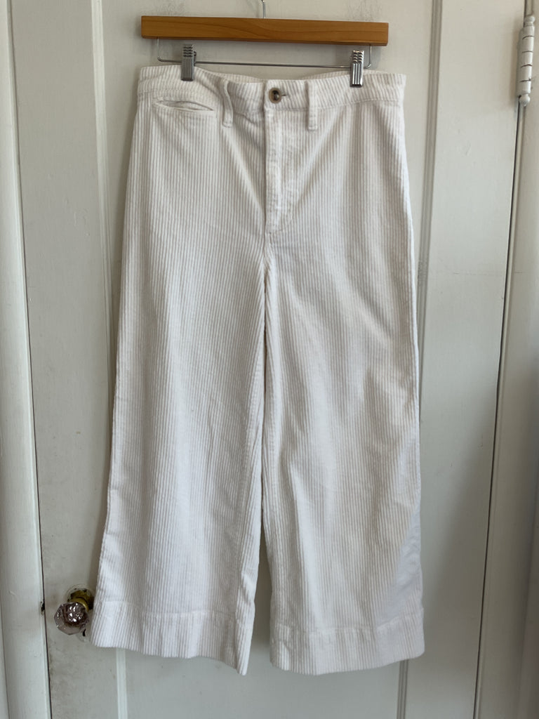 LOOP - Madewell Wide Leg White Corduroy Pants (#386)