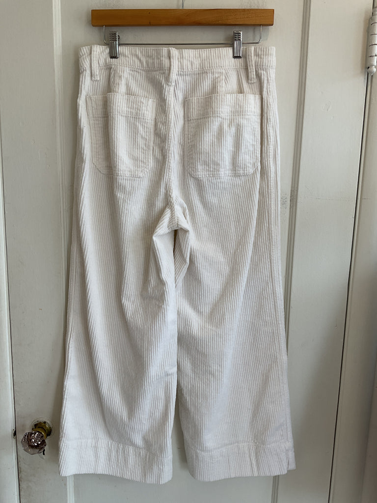 LOOP - Madewell Wide Leg White Corduroy Pants (#386)