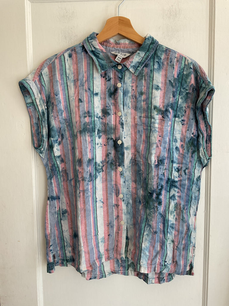 Hipcheck - Ice Dyed Linen Top, Orvis Striped