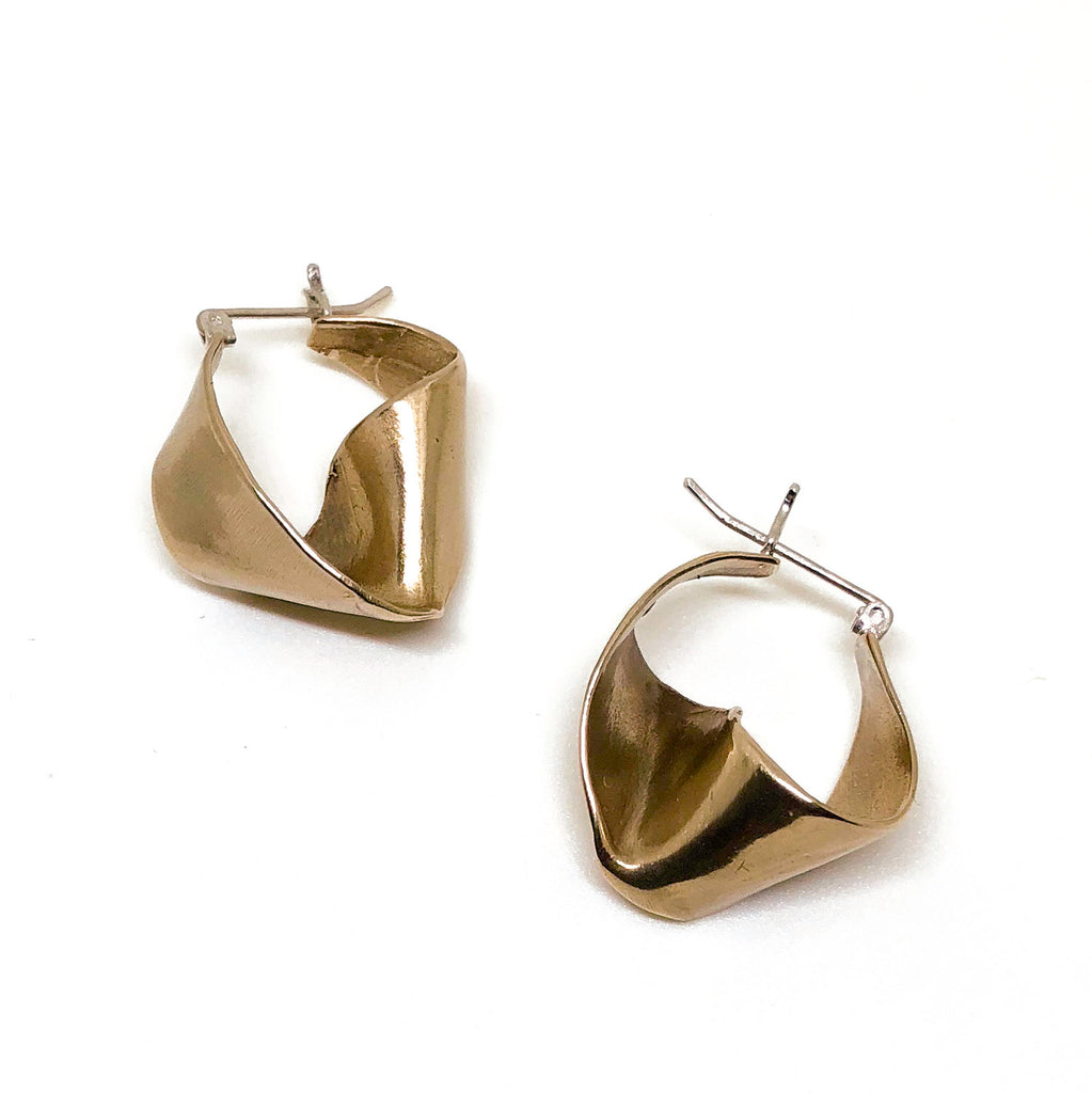 Slantt Petite Joan Earrings, Recycled Brass
