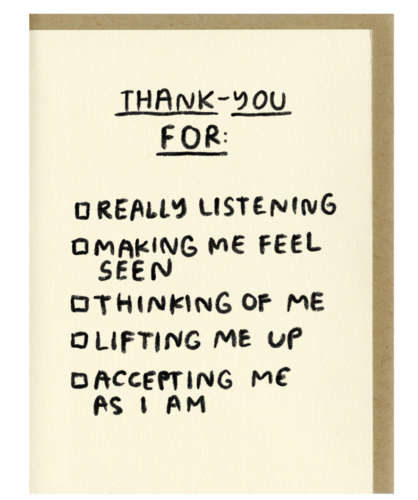 People I’ve Loved- Thank You Checklist Card