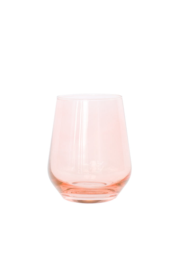 Estelle Colored Glass - Stemless Wine Glass, Blush Pink