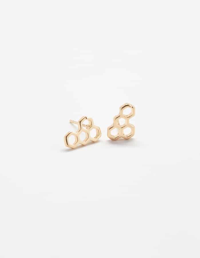 Admiral Row - Gold Honeycomb Stud Earrings